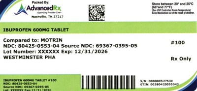 Ibuprofen 600mg #100 (Ibuprofen 600mg 80425 0553 04)